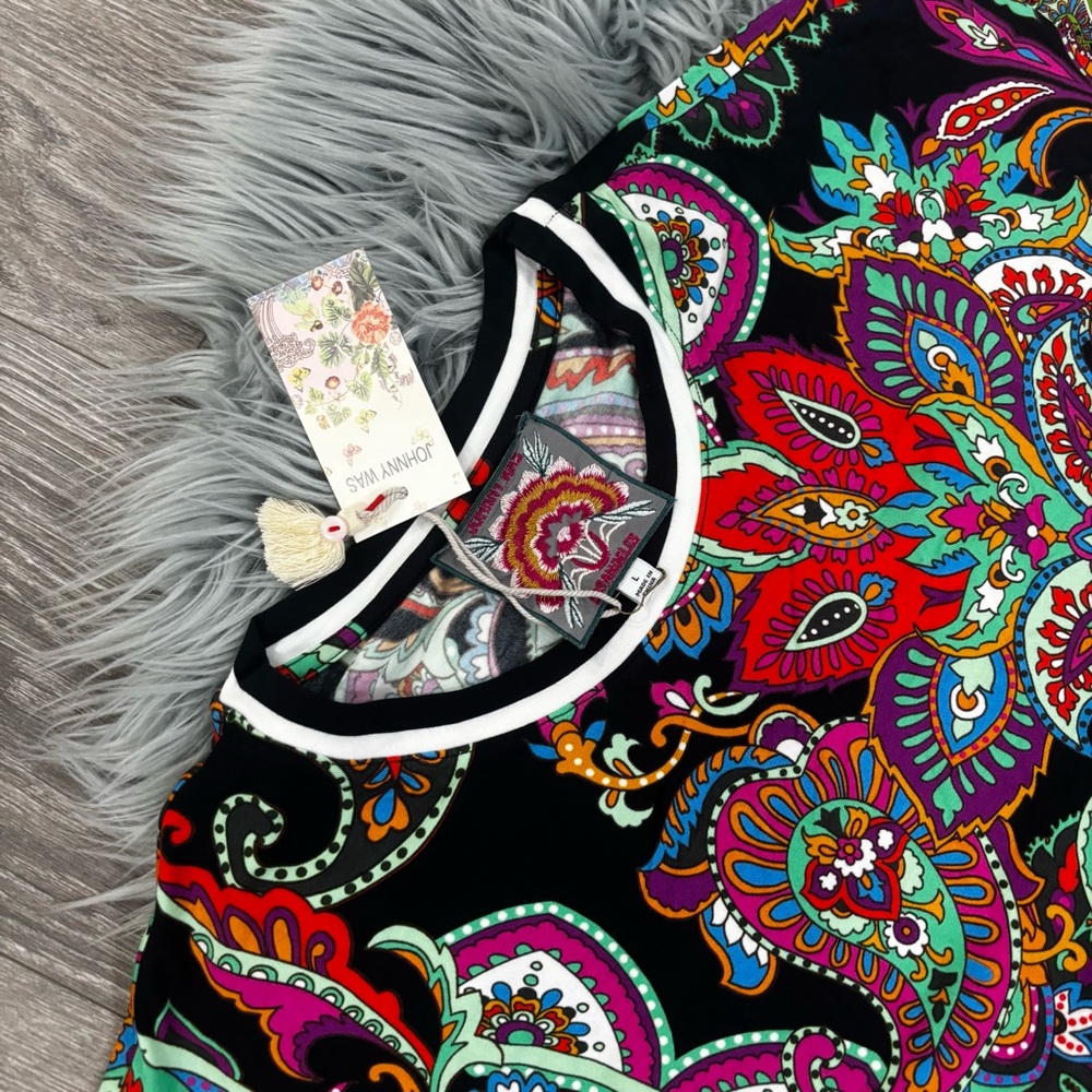 JOHNNY WAS the Janie favorite relaxed tee in cachemir - L NWT - Picture 3 of 5